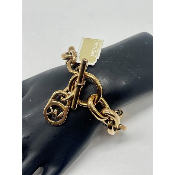 Michael Kors Rose Gold MK Chunky Chain Link Bracelet New - Picture 2 of 7